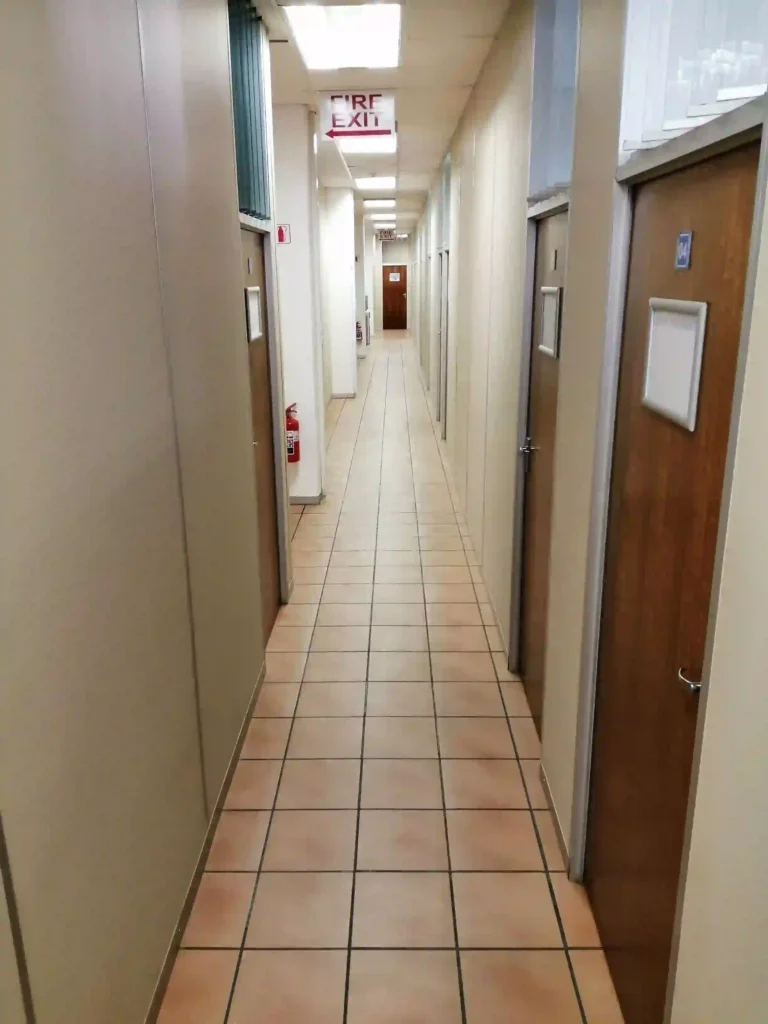Loapi Business Centre Gaborone ground floor passageway looking West in Loapi House